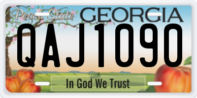 GA license plate QAJ1090