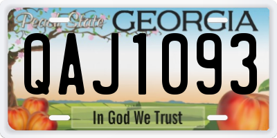 GA license plate QAJ1093
