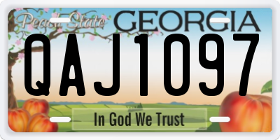 GA license plate QAJ1097