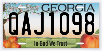 GA license plate QAJ1098