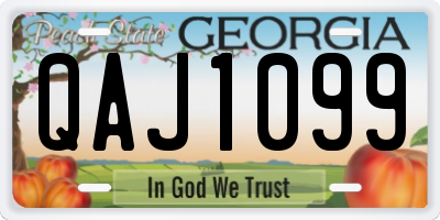 GA license plate QAJ1099