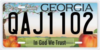 GA license plate QAJ1102