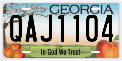 GA license plate QAJ1104