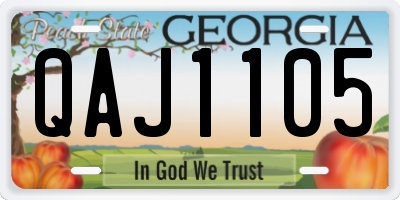 GA license plate QAJ1105
