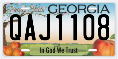 GA license plate QAJ1108