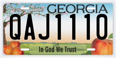 GA license plate QAJ1110