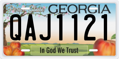 GA license plate QAJ1121