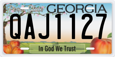 GA license plate QAJ1127
