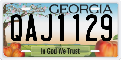 GA license plate QAJ1129