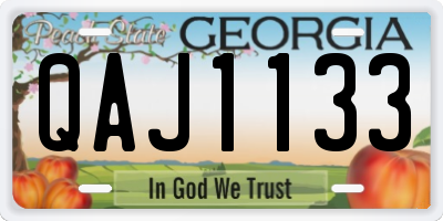 GA license plate QAJ1133