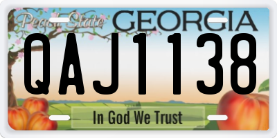 GA license plate QAJ1138