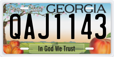 GA license plate QAJ1143