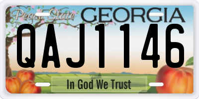 GA license plate QAJ1146