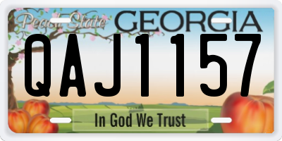 GA license plate QAJ1157