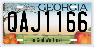 GA license plate QAJ1166