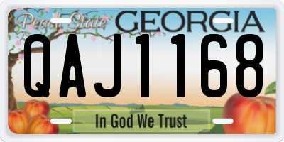 GA license plate QAJ1168