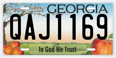 GA license plate QAJ1169