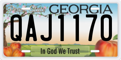 GA license plate QAJ1170