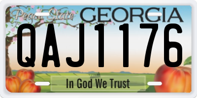 GA license plate QAJ1176