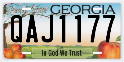 GA license plate QAJ1177