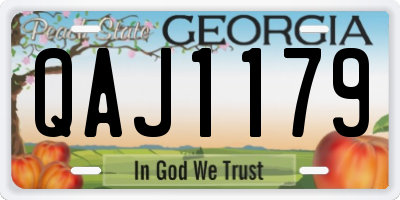 GA license plate QAJ1179