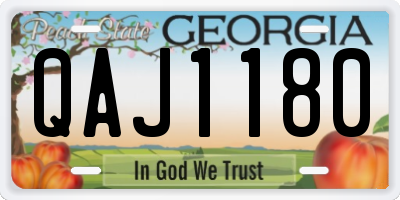GA license plate QAJ1180