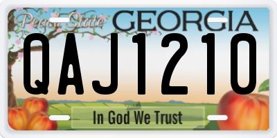 GA license plate QAJ1210