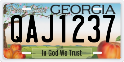 GA license plate QAJ1237