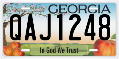 GA license plate QAJ1248