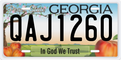 GA license plate QAJ1260