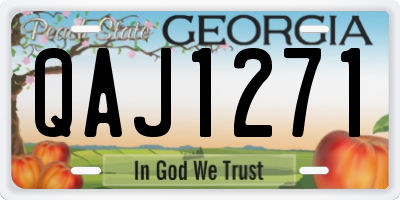 GA license plate QAJ1271