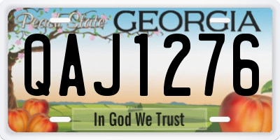 GA license plate QAJ1276