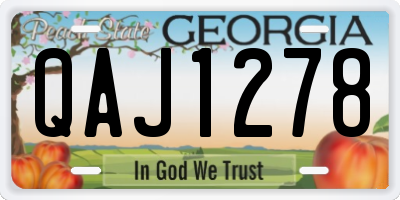 GA license plate QAJ1278