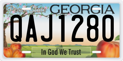 GA license plate QAJ1280