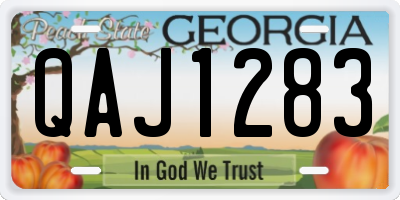 GA license plate QAJ1283