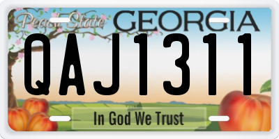 GA license plate QAJ1311