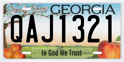 GA license plate QAJ1321