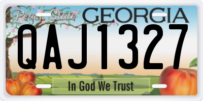 GA license plate QAJ1327
