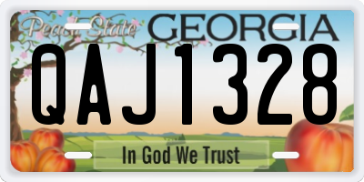 GA license plate QAJ1328