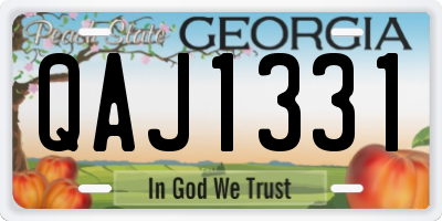 GA license plate QAJ1331