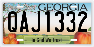 GA license plate QAJ1332