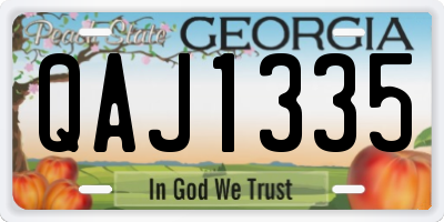 GA license plate QAJ1335