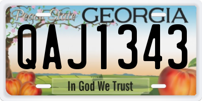 GA license plate QAJ1343