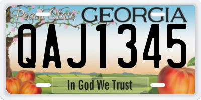 GA license plate QAJ1345