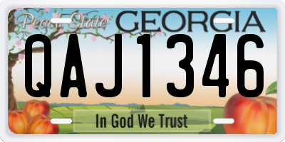 GA license plate QAJ1346