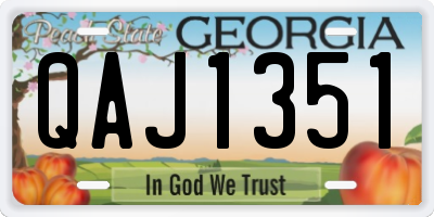 GA license plate QAJ1351