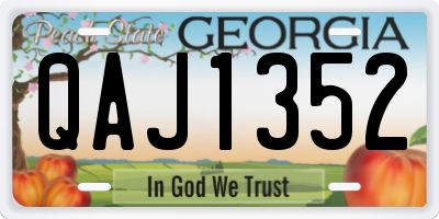 GA license plate QAJ1352