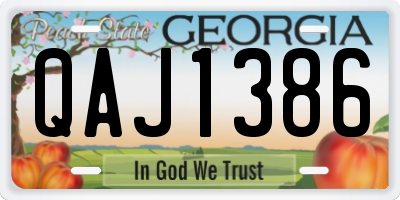 GA license plate QAJ1386