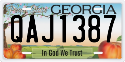 GA license plate QAJ1387