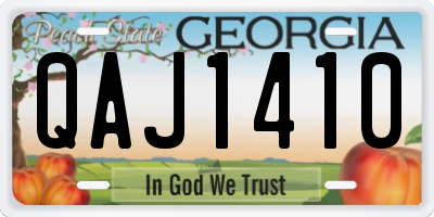 GA license plate QAJ1410